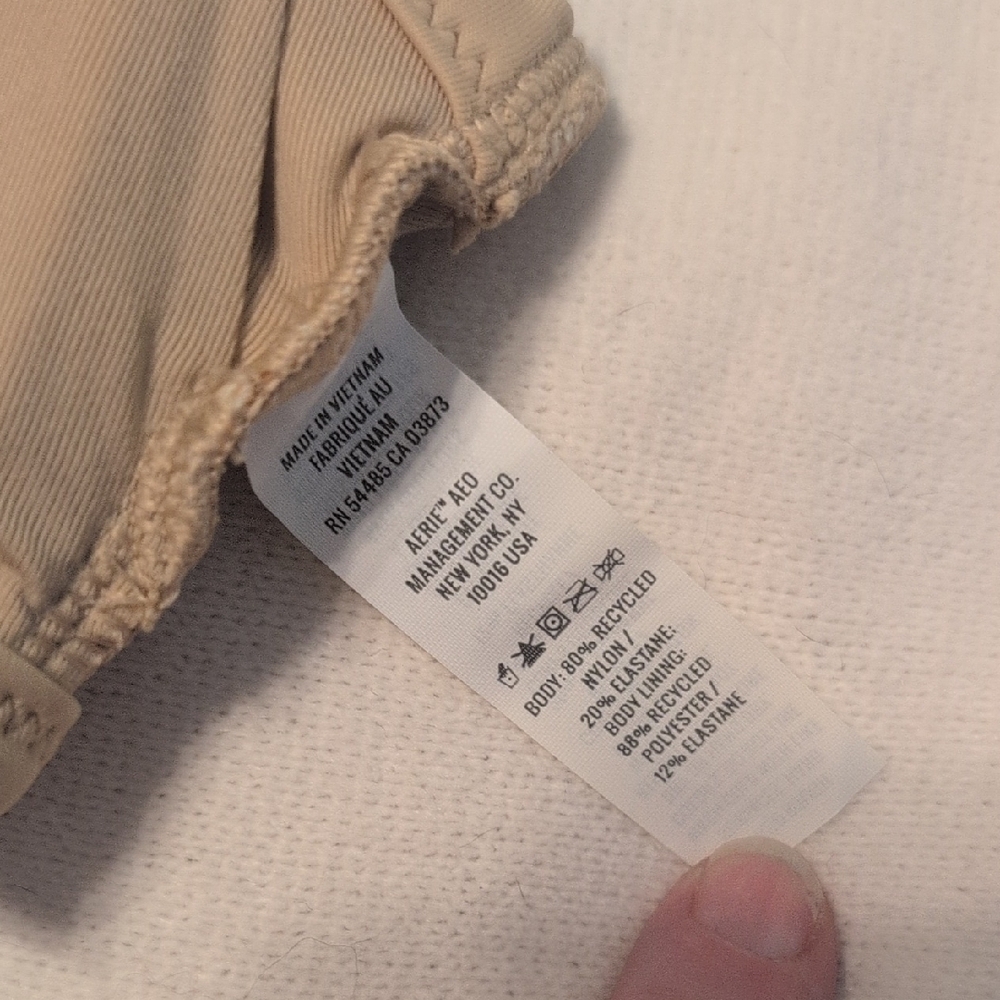 Aerie Scoop Bikini Top Cream and Brown Floral NWOT - Picture 7 of 7